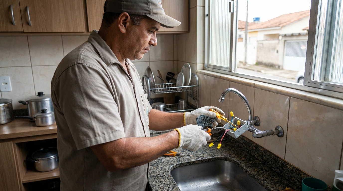Adequação de Ponto Elétrico no Castelo, Santos‑SP