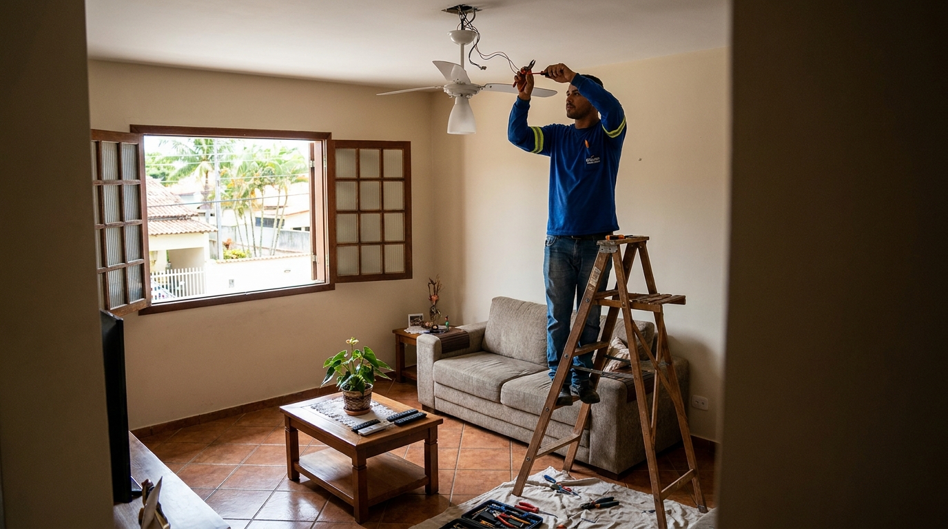 Reforço de Suporte no Teto na Aparecida, Santos‑SP