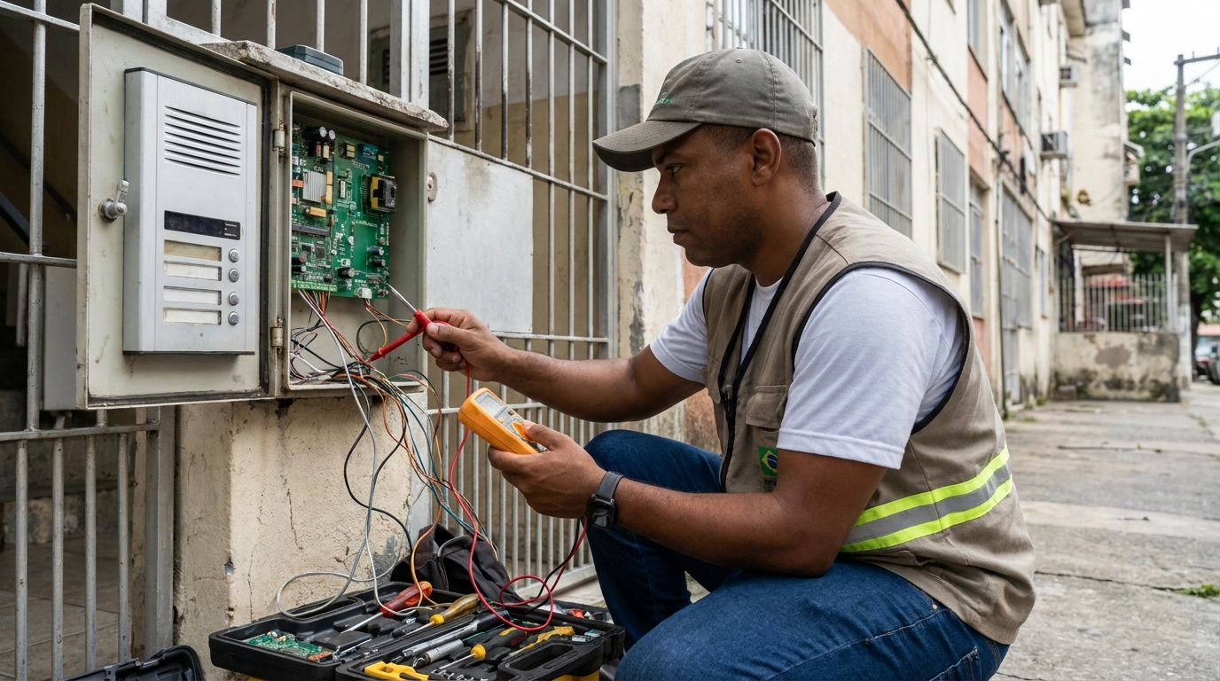Reparo de Placa e Campainha no Guarapará, Santos‑SP