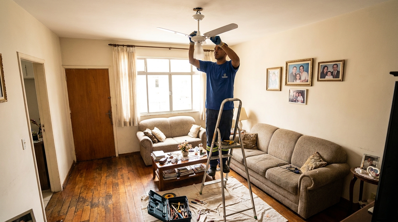 Substituição de Ventilador na Aparecida, Santos‑SP