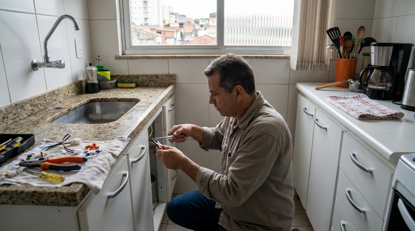 Troca de Torneira Elétrica no Castelo, Santos‑SP